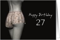 27th Sexy Birthday Colored Flowers Lingerie card