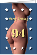 94th Sexy Girl Birthday Blue and White Stars card