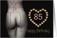 85th Sexy Birthday Corset Flowers Lingerie Golden Stars card
