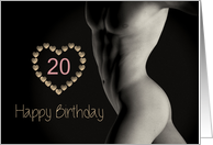 20th Sexy Birthday Boy with Hearts card