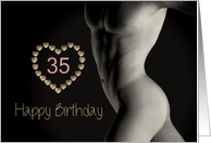 35th Sexy Birthday Boy with Hearts card