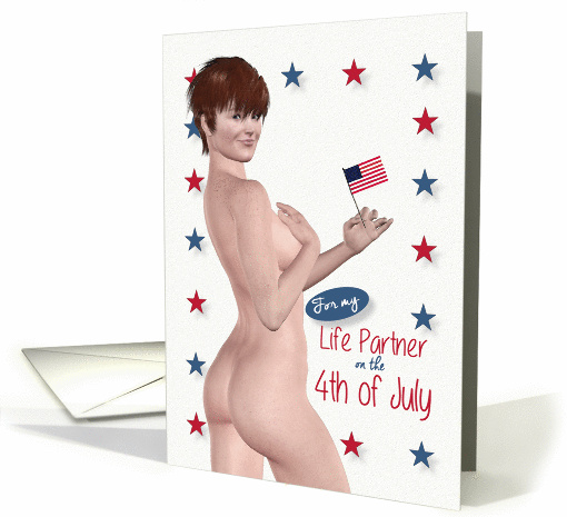 Naughty Pin Up for Life Partner 4th of July card (1243882)