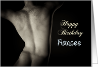 Sexy Man Back for Fiancee Birthday card