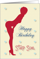 Sexy Pin Up Birthday for Step Son card