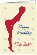 Sexy Pin Up Birthday for Step Mom card