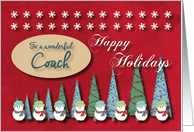 Snowmen Christmas trees and Snowflakes for Coach card
