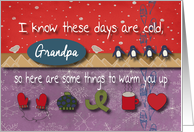 To Warm Up during Cold days for Grandpa card
