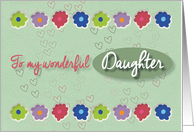 For Daughter Flowers and Hearts Valentine card