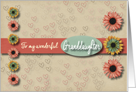 Flowers and hearts Valentine for Granddaughter card