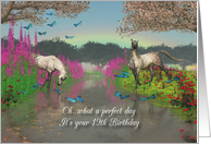 19th Birthday Perfect Day with horses and butterflies card