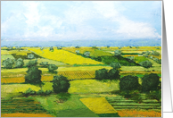 Blank Note Card - Green and Yellow Fields card