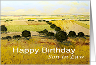 Yellow Fields/Trees Landscape-Happy Birthday Card for Son in Law card