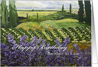 Vineyard/Wildflowers /Trees Landscape-Happy Birthday Brother in Law card