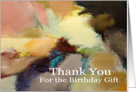 Thank You Birthday Gift- Abstract Painting warm tones card
