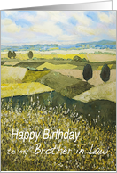 Landscape with trees,wildflowers - Happy Birthday Brother in Law card