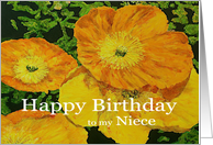 Large Orange Poppies - Happy Birthday Niece card