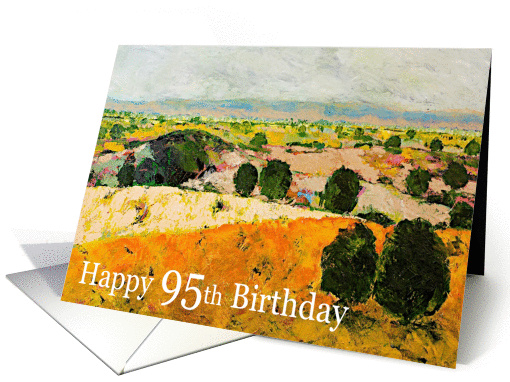 Happy 95th Birthday - Landscape Mountains, Hills, and Trees card