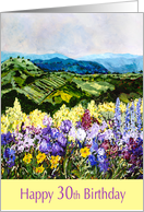 Happy 30th Birthday - Landscape and flower garden card