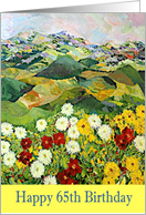 Happy 65th Birthday - Wildflowers and Mountains card