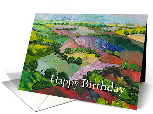 Happy Birthday - Green Valley with Hills and Fields card (1155202)
