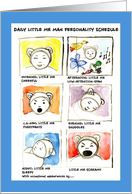 New Parent Humor: Baby Boy Mood Guide (blank) card