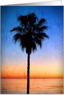 Scenic Palm Tree Silhouette Against Colorful Sky card