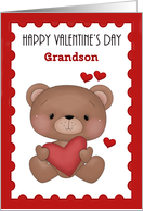 Happy Valentine’s Day Grandson, Bear with Hearts card