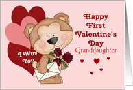 Granddaughter First Valentine’s Day, Bear card