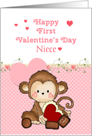 Niece First Valentine’s Day, Monkey card