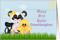 Happy First Easter, Granddaughter, Panda and Chick card