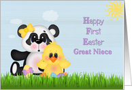 Happy First Easter, Great Niece, Panda and Chick card