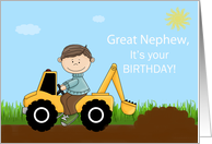Great Nephew, It’s Your Birthday, Boy on Tractor card