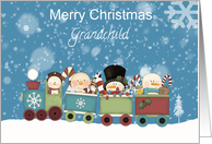 Grandchild Merry Christmas Snow People Train card