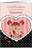 Sweetest Granddaughter Valentine, Red, Pink, Black card