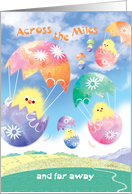 Easter Across The Miles - Flying Chicks in Egg Shells card