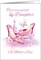 Daughter, Mother’s Day - Pink Shoes and Perfume card