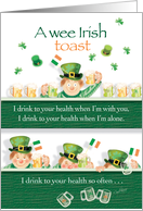 St. Patrick’s Day Irish Toast - Cute Little Guy Has One Too Many card
