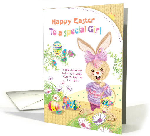 Easter for Special Girl - Find the Chicks for Susie Bunny card