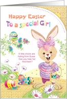 Easter for Special Girl - Find the Chicks for Susie Bunny card