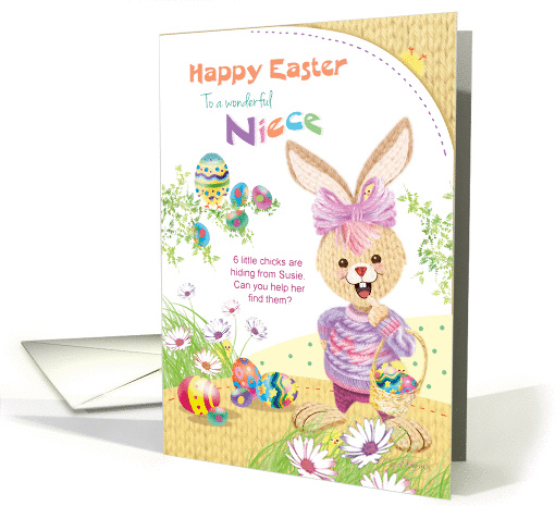 Easter for Niece - Find the Chicks for Susie Bunny card (1252790)