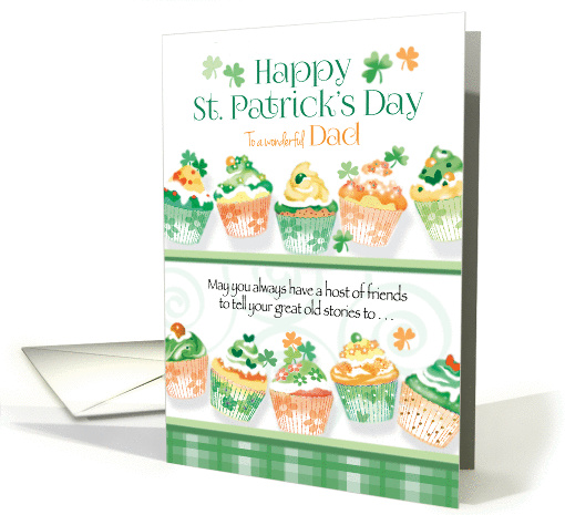 Happy St. Patrick's Day to Dad - Cupcakes in Irish Colours card