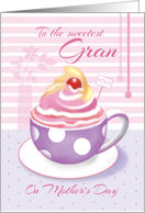 Gran on Mother’s Day - Lilac Cup of Cupcake card