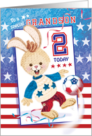 Grandson, Age 2 - Soccer Bunny USA card