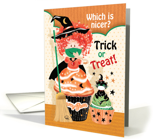 Halloween, Trick or Treat - Cute Cupcake Little Witch... (1314050)