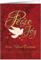 Business Christmas to Customer - Dove with Peace and Joy, Words card