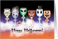 Halloween Goblets - 6 Different Character Wine Goblets card
