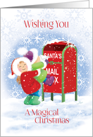 Christmas, Santa’s Mail Box-2 Kids Mailing Santa Letters card