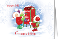 Christmas to Our Grandchildren-3 Children Mailing Santa Letters card