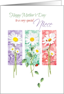 Mother’s Day, Niece - 3 Long Stem Daisies card