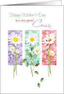 Mother’s Day, Cousin - 3 Long Stem Daisies card